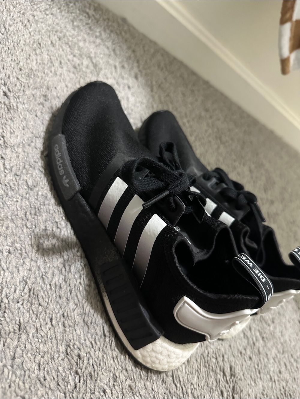 adidas Kids Black & White Three-Stripe Sneakers